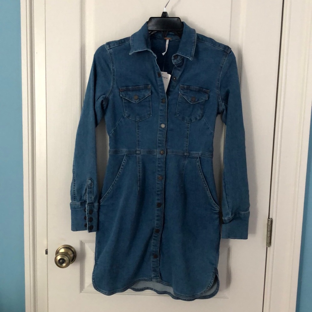 Free People Denim Dress XS